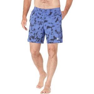 imageChampion Mens MVP Moisture Wicking Gym Shorts 7quot ampamp 9quotLiquid Camo Stone Crush Blue Hd C Logo