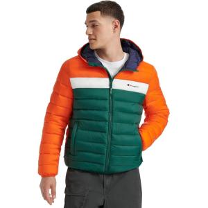imageChampion Mens Performance Lightweight Puffer Jacket With HoodOrange Combo