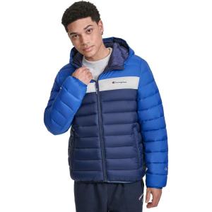 imageChampion Mens Performance Lightweight Puffer Jacket With HoodRoyal Blue Combo