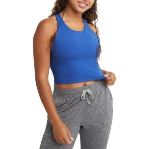 imageChampion Womens Crop Top Soft Touch Moisture Wicking Ribbed Cropped Top for WomenDeep Dazzling Blue