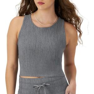 imageChampion Womens Crop Top Soft Touch Moisture Wicking Ribbed Cropped Top for WomenEbony Heather Ribbed