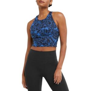 imageChampion Womens Crop Top Soft Touch Moisture Wicking Ribbed Cropped Top for WomenMarble Wave Black