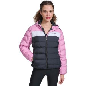 imageChampion Womens Quilted Coat Packable Puffer Jacket With HoodMauveNavy Combo