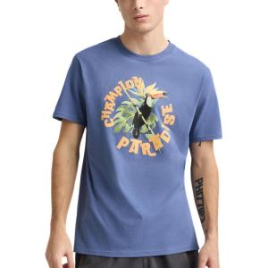imageChampion Mens Heritage Short Sleeve Tee Mens TShirts Vintage Shirts Mens Tee Shirts GraphicsSevenseas Blue  Paradise