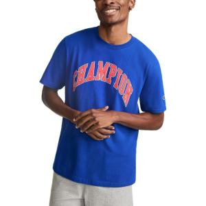 imageChampion Mens Heritage Short Sleeve Tee Mens TShirts Vintage Shirts Mens Tee Shirts GraphicsSurf the Web  Arched Block Logo