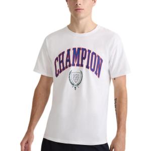imageChampion Mens Heritage Short Sleeve Tee Mens TShirts Vintage Shirts Mens Tee Shirts GraphicsWhite  Block Arch  Seal