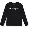 imageChampion Boys Long Sleeve Tee Shirt for Kids Athletic TopsSignature Black