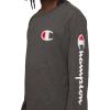 imageChampion Boys Long Sleeve Tee Shirt for Kids Athletic TopsSignature Charcoal Heather