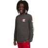 imageChampion Boys Long Sleeve Tee Shirt for Kids Athletic TopsSignature Charcoal Heather