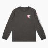 imageChampion Boys Long Sleeve Tee Shirt for Kids Athletic TopsSignature Charcoal Heather