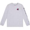 imageChampion Boys Long Sleeve Tee Shirt for Kids Athletic TopsSignature Gray
