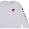 imageChampion Boys Long Sleeve Tee Shirt for Kids Athletic TopsSignature Gray