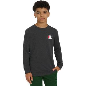 imageChampion Boys Long Sleeve Tee Shirt for Kids Athletic TopsCharcoal