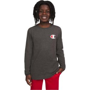 imageChampion Boys Long Sleeve Tee Shirt for Kids Athletic TopsSignature Charcoal Heather