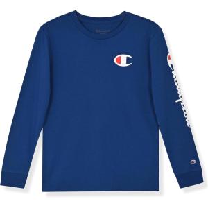 imageChampion Boys Long Sleeve Tee Shirt for Kids Athletic TopsSignature Limoges Blue