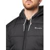imageChampion Mens Reversible Puffer Jacket with Drawstring HoodBlackHeather Grey