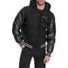 imageChampion mens Varsity Bomber Puffer JacketBlack Wool Hoody