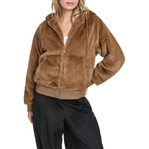 imageChampion womens Faux Fur Hoody Bomber JacketCognac