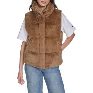 imageChampion womens Faux Fur Stand Collar VestCognac