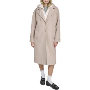 imageChampion womens Long Top Coat With Removable Jersey BibTan