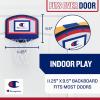 imageChampion 360 Mini Basketball Hoop Set RedWhiteBlue OverTheDoor 105 x 85 Backboard with SpringLoaded Foldable Rim amp Nylon Net Includes 35 Mini Ball for Quick Indoor Basketball Play