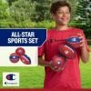 imageChampion AllWeather Mini Sports Balls Pack of 4 Classic Rubber amp PVCCover Soccer Basketball amp Football amp Baseball Durable Construction for Backyard Playground School and Indoor PlayREDWHITEBLUE