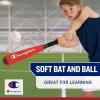 imageChampion Big Fly Foam Bat amp Ball Set for Kids Ages 3 RedWhiteBlue Oversized 24 Bat with Molded Core and Soft Ball Lightweight Design for Safe Indoor or Outdoor Baseball PlayRedBlack