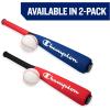 imageChampion Big Fly Foam Bat amp Ball Set for Kids Ages 3 RedWhiteBlue Oversized 24 Bat with Molded Core and Soft Ball Lightweight Design for Safe Indoor or Outdoor Baseball PlayRedBlack RedWhiteBlue