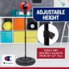 imageChampion Boxing Punching Bag Set for Ages 310 RedBlack Adjustable 3043 Stand PUCovered Foam Boxing Gloves amp WaterSand Fillable Base for Indoor amp Outdoor Use