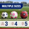 imageChampion Soccer Ball Youth amp Adult  Matte Finish 32Panel Design Enhanced Control Sizes PVC Cover Sizes 34 and 5 for Indoor amp Outdoor Training Includes 6 PumpWhiteFierce Tide Very Coral