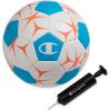 imageChampion Soccer Ball Youth amp Adult  Matte Finish 32Panel Design Enhanced Control Sizes PVC Cover Sizes 34 and 5 for Indoor amp Outdoor Training Includes 6 PumpWhiteFierce Tide Very Coral