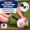 imageChampion Soccer Ball Youth amp Adult  Matte Finish 32Panel Design Enhanced Control Sizes PVC Cover Sizes 34 and 5 for Indoor amp Outdoor Training Includes 6 PumpClassic WhiteOptic Pink