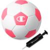 imageChampion Soccer Ball Youth amp Adult  Matte Finish 32Panel Design Enhanced Control Sizes PVC Cover Sizes 34 and 5 for Indoor amp Outdoor Training Includes 6 PumpClassic WhiteOptic Pink