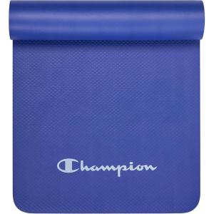 imageChampion 10mm Exercise Mat Blue Cushioned NonSlip Workout Mat with Textured Base for Yoga Pilates Stretching amp FloorBased Training Lightweight NBR Material Includes CarryOn Strap