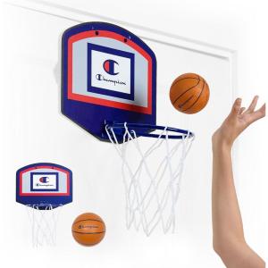 imageChampion 360 Mini Basketball Hoop Set RedWhiteBlue OverTheDoor 105 x 85 Backboard with SpringLoaded Foldable Rim amp Nylon Net Includes 35 Mini Ball for Quick Indoor Basketball Play