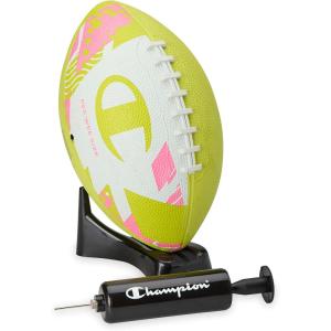 imageChampion Blitz Football AllWeather Football Enhanced Grip Durable Rubber Cover and Molded Laces for Outdoor Sports amp Training Includes 6 Ball PumpKnockout Pink Starter Set