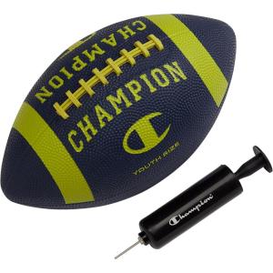 imageChampion Blitz Football AllWeather Football Enhanced Grip Durable Rubber Cover and Molded Laces for Outdoor Sports amp Training Includes 6 Ball PumpMedieval BlueEvening Primrose