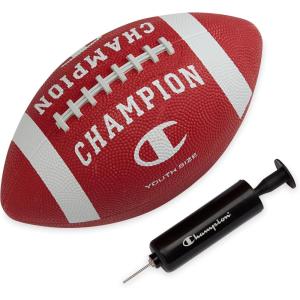 imageChampion Blitz Football AllWeather Football Enhanced Grip Durable Rubber Cover and Molded Laces for Outdoor Sports amp Training Includes 6 Ball PumpTango RedWhite