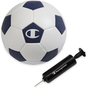 imageChampion Soccer Ball Youth amp Adult  Matte Finish 32Panel Design Enhanced Control Sizes PVC Cover Sizes 34 and 5 for Indoor amp Outdoor Training Includes 6 PumpWhiteMedieval Blue