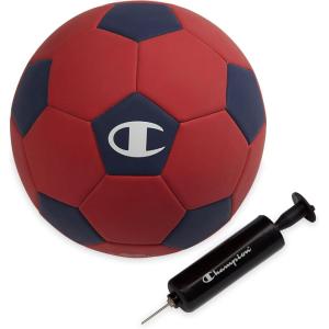 imageChampion Soccer Ball Youth amp Adult  Matte Finish 32Panel Design Enhanced Control Sizes PVC Cover Sizes 34 and 5 for Indoor amp Outdoor Training Includes 6 PumpTango RedMedieval Blue