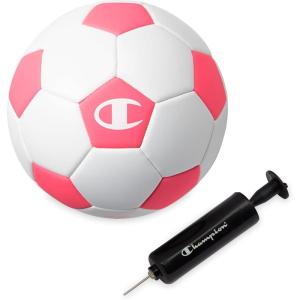 imageChampion Soccer Ball Youth amp Adult  Matte Finish 32Panel Design Enhanced Control Sizes PVC Cover Sizes 34 and 5 for Indoor amp Outdoor Training Includes 6 PumpClassic WhiteOptic Pink