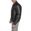 imageChampion Mens Letterman Varsity Bomber Jacket With PatchesBlack Faux Leather