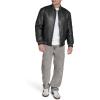 imageChampion Mens Letterman Varsity Bomber Jacket With PatchesBlack Faux Leather