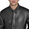 imageChampion Mens Letterman Varsity Bomber Jacket With PatchesBlack Faux Leather