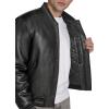 imageChampion Mens Letterman Varsity Bomber Jacket With PatchesBlack Faux Leather