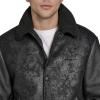 imageChampion Mens Letterman Varsity Bomber Jacket With PatchesBlack Faux Shearling