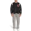 imageChampion Mens Letterman Varsity Bomber Jacket With PatchesBlackRed
