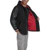 imageChampion Mens Letterman Varsity Bomber Jacket With PatchesBlackRed With Hood