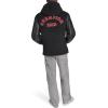 imageChampion Mens Letterman Varsity Bomber Jacket With PatchesBlackRed With Hood
