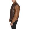 imageChampion Mens Letterman Varsity Bomber Jacket With PatchesBrown Faux Leather